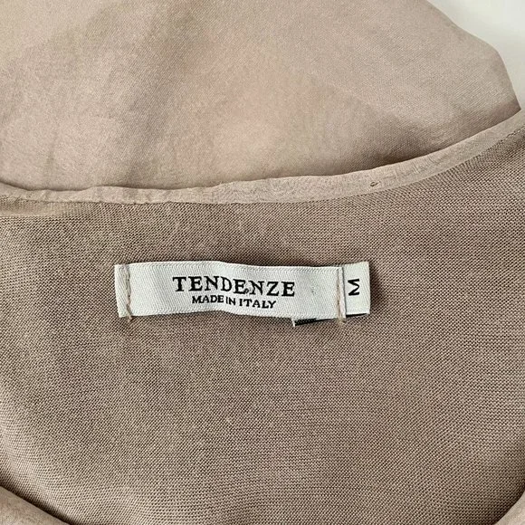 Tendenze Flowy Silk Sleeveless Tank Top Lace Detail Made In Italy, Size M - Picture 6 of 7